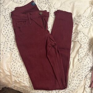 Old Navy Rockstar Mid-Rise Burgundy Pants